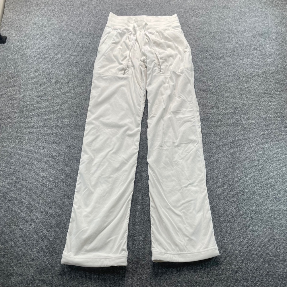 Lululemon Beyond the Studio Pants Women Size 0 White Straight Leg